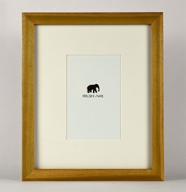 Pecan Stain with White mat